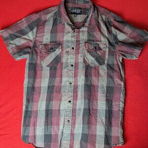 Rude Men’s Plaid Short Sleeve Shirt – Size Small